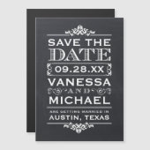 Rustieke schoolbord typografie Save the Date (Voorkant / Achterkant)