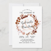 Rustieke schoonheid Bohemian Leaf Vine krans bruil Kaart (Voorkant)