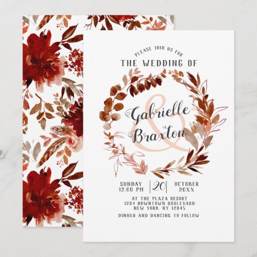 Rustieke schoonheid Bohemian Leaf Vine krans bruil Kaart (Voorkant / Achterkant)