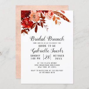Rustieke schoonheid Floral Boho Chic Bridal Brunch Kaart
