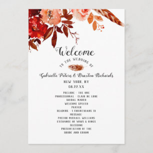 Rustieke schoonheid Floral Boho chique huwelijksce Programma