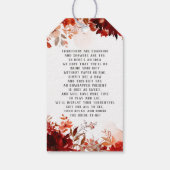 Rustieke schoonheid Floral Border Bruids Display D Cadeaulabel (Achterkant)