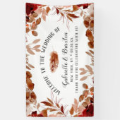 Rustieke schoonheid Floral Border Fall Bruiloft We Spandoek (Verticaal)