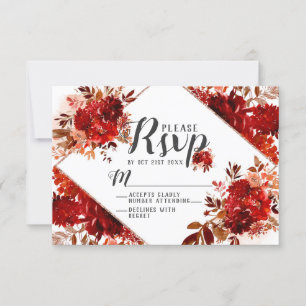 Rustieke schoonheid Floral Diamond bruiloft RSVP R Kaartje