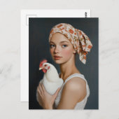 Rustieke schoonheid met kip briefkaart (Voorkant / Achterkant)