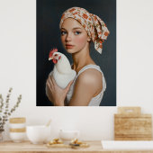 Rustieke schoonheid met kip poster (Keuken)