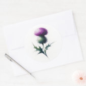 Rustieke Schotse Distel Ronde Stickers (Envelop)