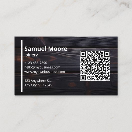 Rustieke schrijnwerkerij Afrikaans Blackwood Visitekaartje (Voorkant)