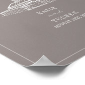 Rustieke schuur Amethist Grijs Herfst Bruiloft Wel Poster (Hoek)