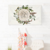 Rustieke schuur botanische stijlvolle baby shower spandoek (Insitu)