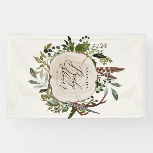 Rustieke schuur botanische stijlvolle baby shower spandoek (Horizontaal)