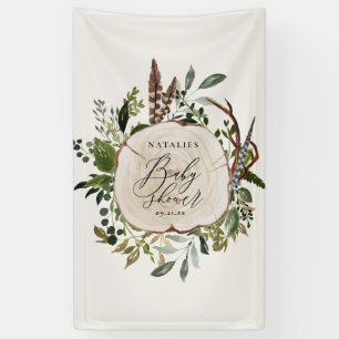 Rustieke schuur botanische stijlvolle baby shower spandoek