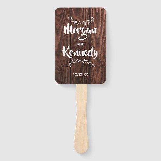 Rustieke schuur bruiloft hand fans handwaaier (Voorkant)