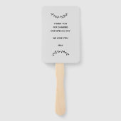 Rustieke schuur bruiloft hand fans handwaaier (Achterkant)