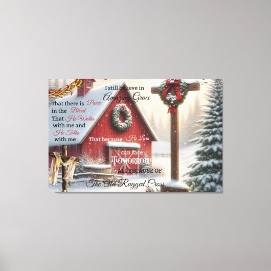 Rustieke schuur canvas Ik geloof nog steeds in ver (Voorkant)