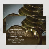 Rustieke schuur- en boomlichten trouwkaarten kaart (Voorkant / Achterkant)