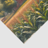 Rustieke schuur en maïsveld Waterverf Decoupage Tissuepapier (Detail)