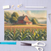 Rustieke schuur en maïsveld Waterverf Decoupage Tissuepapier (Craft)
