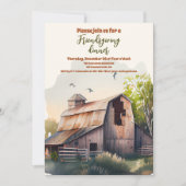 Rustieke schuur Friendsgiving Thanksgiving Diner Kaart (Voorkant)