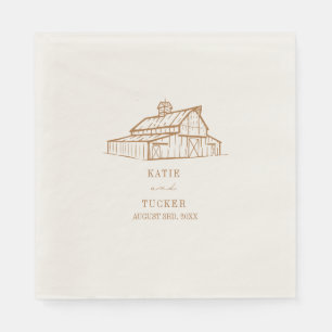 Rustieke schuur Goldenrod bruiloft Servet