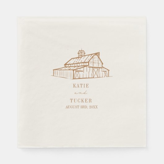 Rustieke schuur Goldenrod bruiloft Servet (Voorkant)