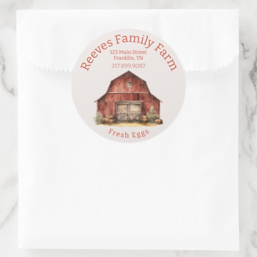 Rustieke schuur Homestead Egg Label Sticker (Tas)