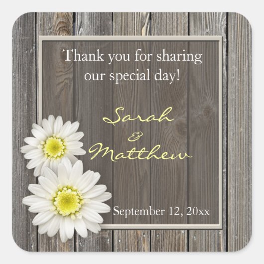 Rustieke schuur hout bruiloft gunst Stickers (Voorkant)