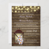 Rustieke schuur hout en lantaarn met madeliefjes kaart (Voorkant)