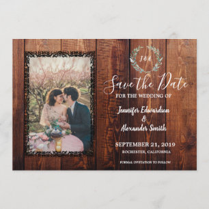 Rustieke schuur hout  foto Save the Date Kaart