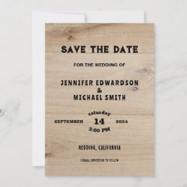 Rustieke schuur hout land bruiloft Save the date Kaart