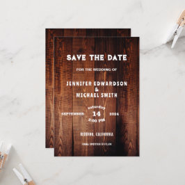 Rustieke schuur hout land bruiloft Save the date Kaart