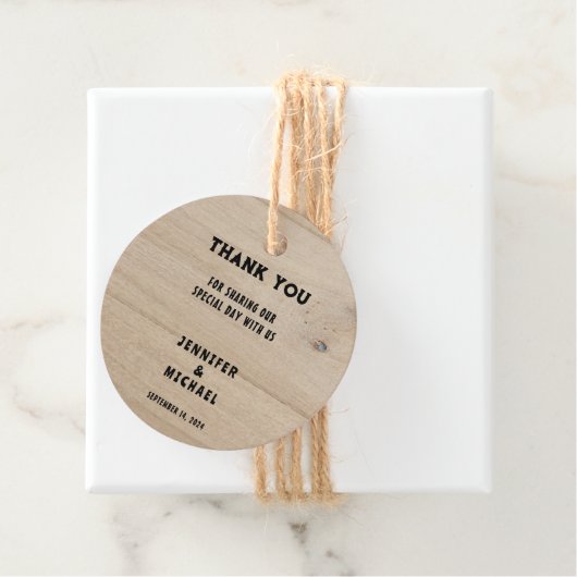 Rustieke schuur hout landelijke land bruiloft Dank Bedankjes Labels (In situ)