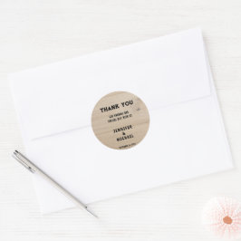Rustieke schuur hout landelijke land bruiloft Dank Ronde Sticker