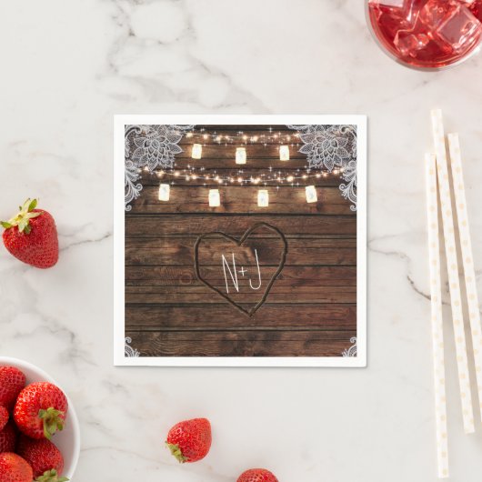 Rustieke schuur hout & Mason Jars bruiloft feest Servet (Insitu)