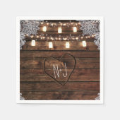 Rustieke schuur hout & Mason Jars bruiloft feest Servet (Voorkant)