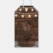 Rustieke schuur hout & Mason Jars bruiloft gunst Cadeaulabel (Achterkant)