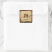 Rustieke schuur hout Monogram Sticker (Tas)