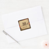 Rustieke schuur hout Monogram Sticker (Envelop)