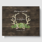 Rustieke schuur hout sappige gewei land bruiloft gastenboek (Voorkant)