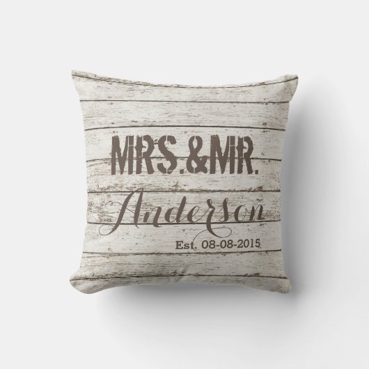 Rustieke schuur hout schuur bruiloft Mr en Mrs Kussen (Voorkant)