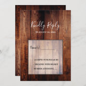 Rustieke schuur hout script land bruiloft RSVP Kaart (Voorkant / Achterkant)