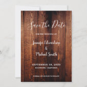 Rustieke schuur hout script land Save the Date Kaart (Voorkant)