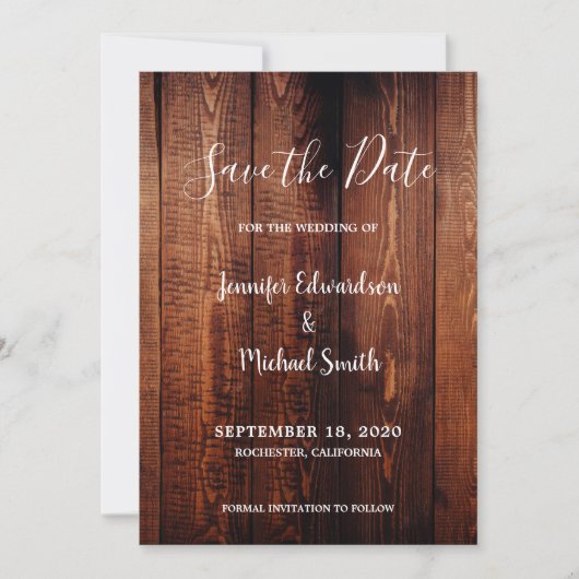 Rustieke schuur hout script land Save the Date Kaart (Voorkant)