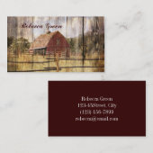 Rustieke schuur Hout western land Rode schuur brui Visitekaartje (Voorkant / Achterkant)