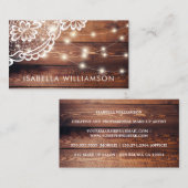 Rustieke Schuur Houten Kant en String Lights Visitekaartje (Voorkant / Achterkant)