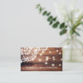 Rustieke Schuur Houten Kant en String Lights Visitekaartje (Staand voorkant)