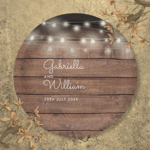Rustieke schuur houten slingerlichtjes script brui papieren bordje