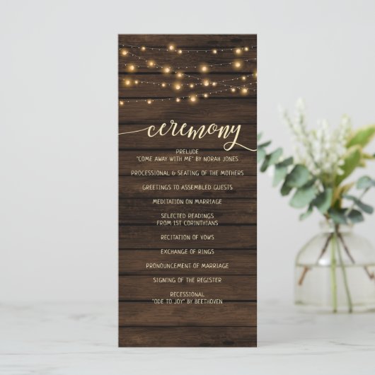 Rustieke schuur Houten String verlichting Trouwpro Programma (Staand voorkant)