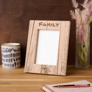 Rustieke Schuur Houtkorrel met Knothole Family Gegraveerde Lijstjes