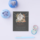 Rustieke schuur String Lights bruids douche uitnod Flyer (Enkel)